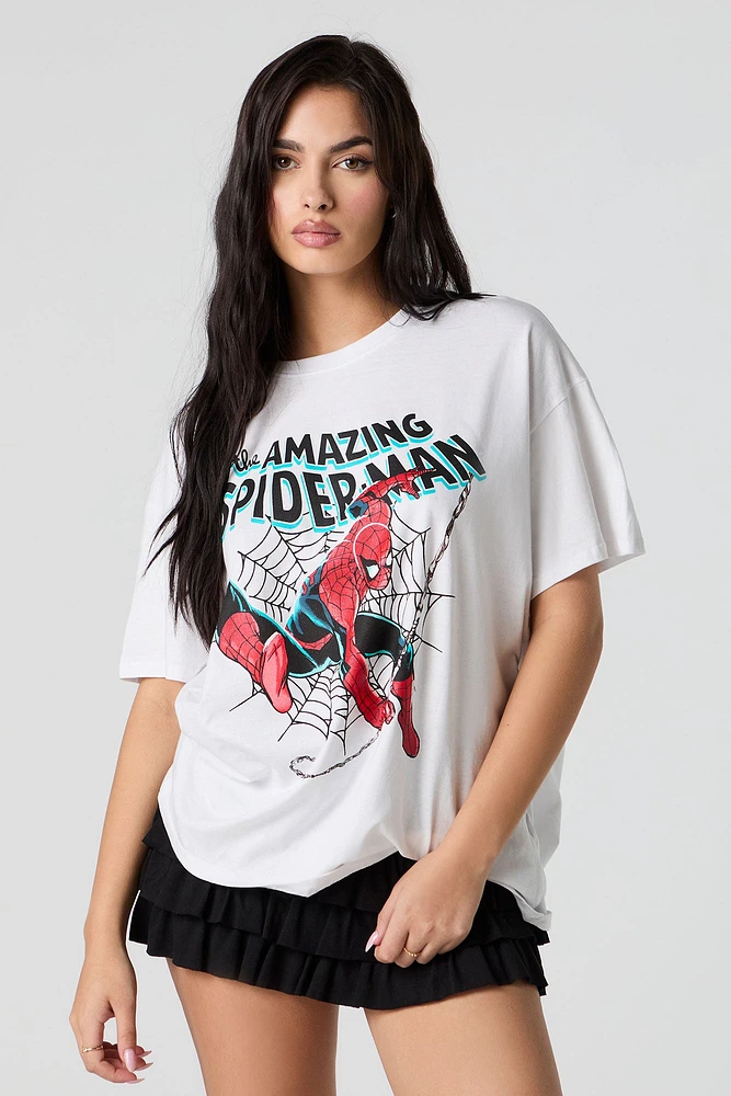 T-shirt coupe garçonne à imprimé Spiderman