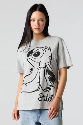 T-shirt de coupe garçonne à imprimé Stitch Sketch