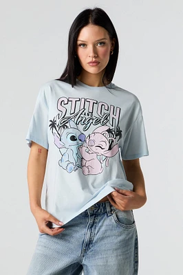 Stitch & Angel Graphic Boyfriend T-Shirt