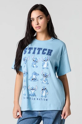 T-shirt coupe garçonne à imprimé Stitch Nation