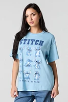T-shirt coupe garçonne à imprimé Stitch Nation