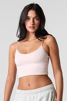 Camisole profilée courte à fines bretelles