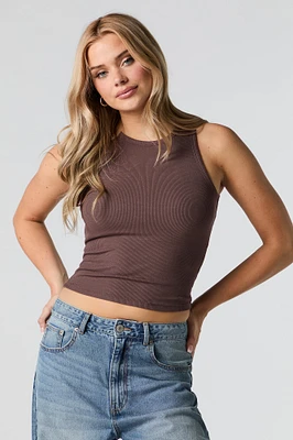 Ribbed High Neck Tank