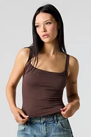 Ribbed Square Neck Tank