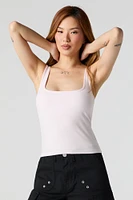 Square Neck Tank with Built-In Bra Cups