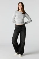 Wash Low Rise Wide Leg Jean