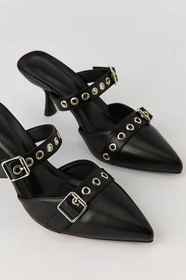 Mules à bout pointu avec boucle