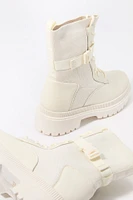 Lace Up Buckled Boot