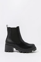 Bottes à soufflets en similicuir avec talons