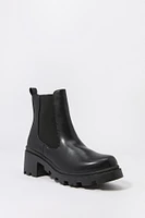 Bottes à soufflets en similicuir avec talons