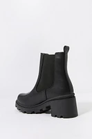 Bottes à soufflets en similicuir avec talons