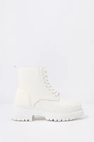 Bottes lacées en similicuir