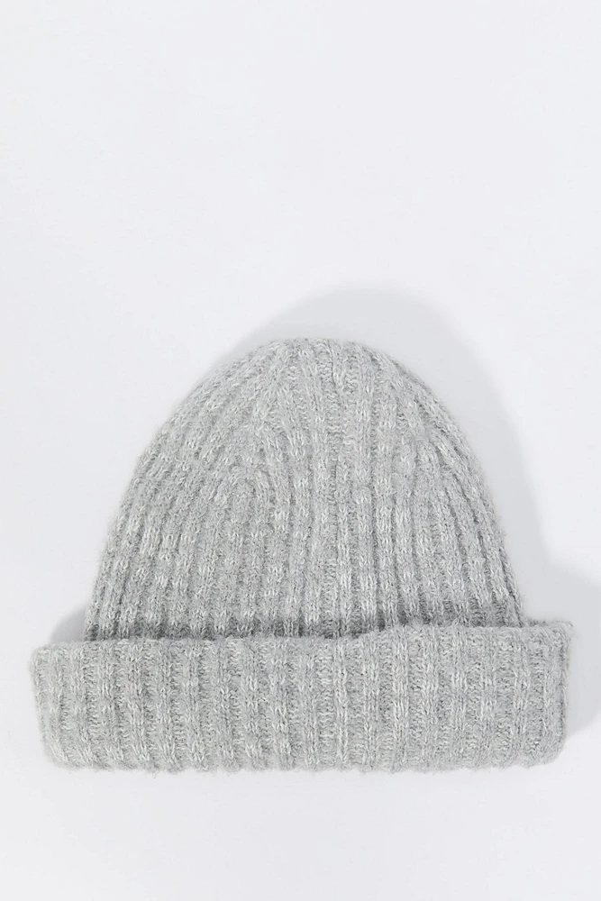 Ribbed Fuzzy Knit Beanie