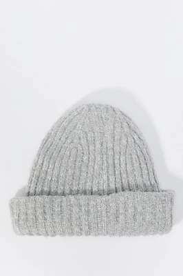 Ribbed Fuzzy Knit Beanie