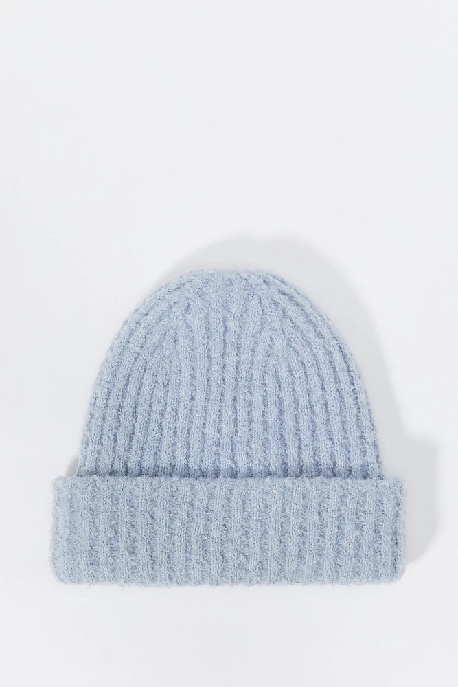 Ribbed Fuzzy Knit Beanie