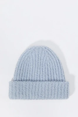 Ribbed Fuzzy Knit Beanie