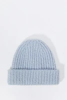 Ribbed Fuzzy Knit Beanie