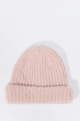 Ribbed Fuzzy Knit Beanie