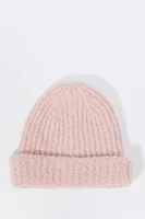 Ribbed Fuzzy Knit Beanie