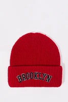 Tuque en tricot côtelé avec motif brodé City