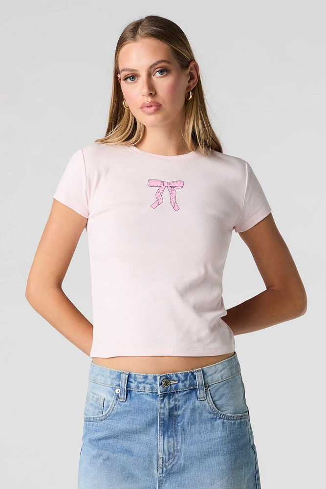 Graphic Ribbed T-Shirt