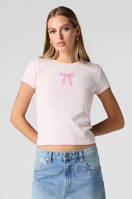 Graphic Ribbed T-Shirt