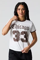 T-shirt à liséré contrastant avec imprim