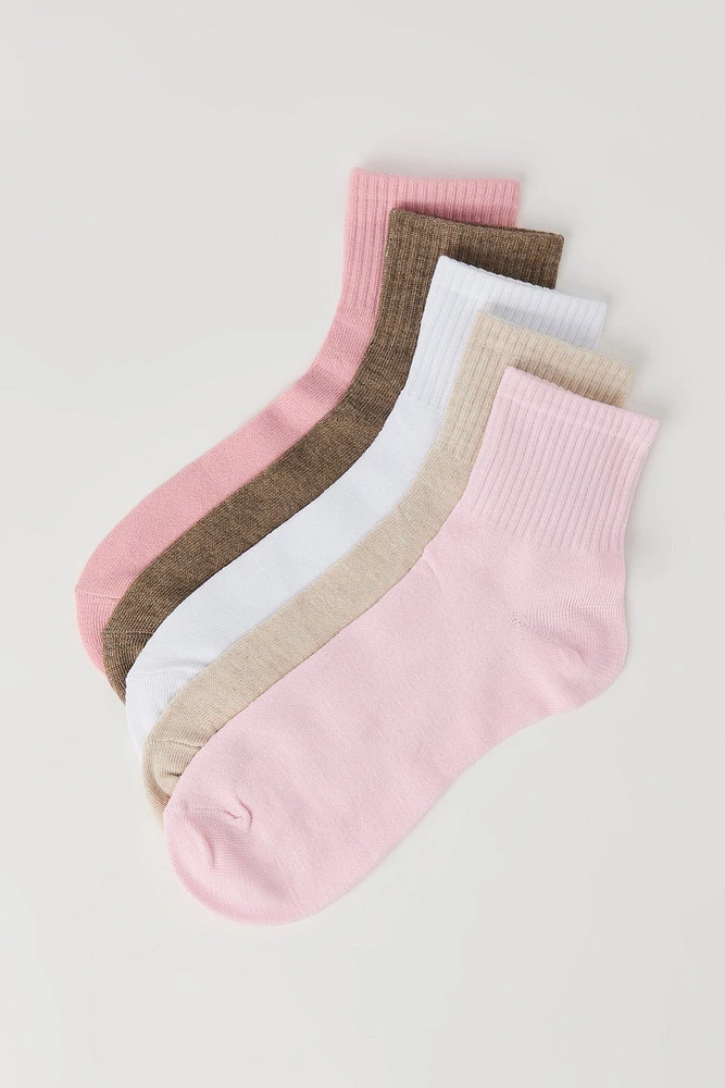 Solid Quarter Socks (5 Pack)