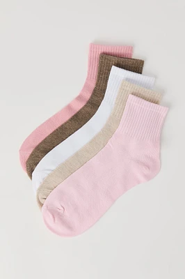 Solid Quarter Socks (5 Pack)