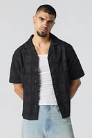 Floral Embroidered Button-Up Top