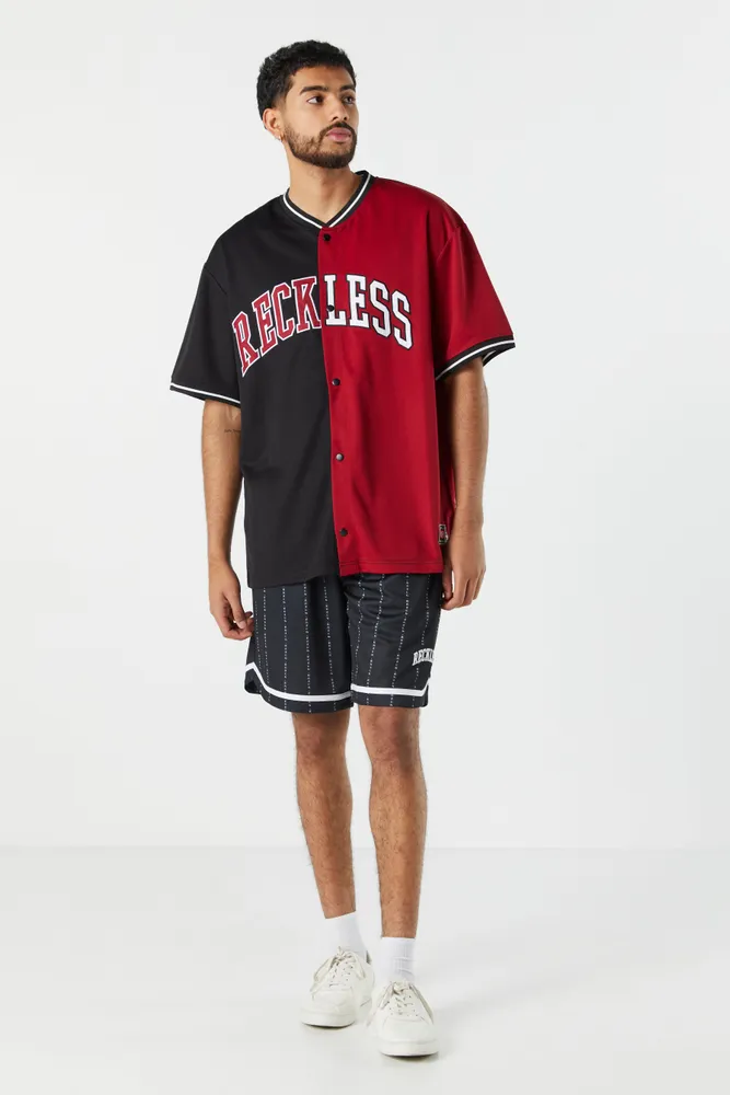 Mens Tokyo Graphic Colourblock Baseball Jersey