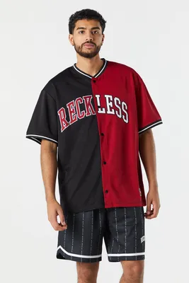 Mens Reckless Graphic Baseball Top