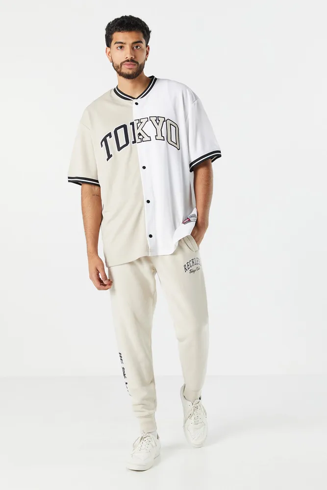 Mens Tokyo Graphic Colourblock Baseball Jersey