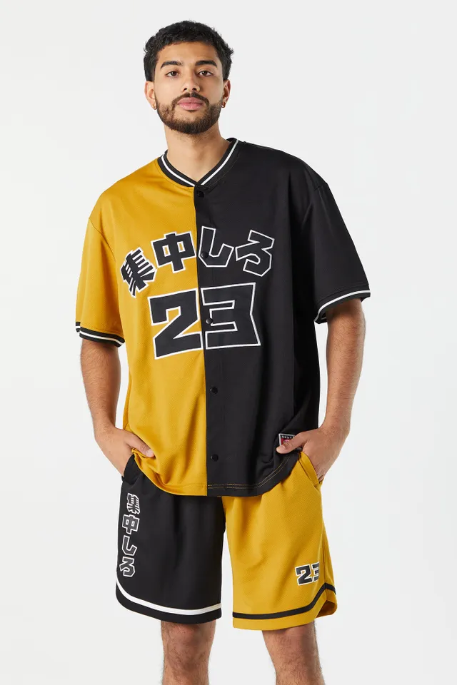 Mens Tokyo Graphic Colourblock Baseball Jersey