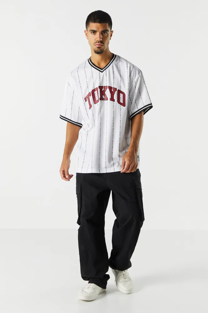 Mens Tokyo Graphic Colourblock Baseball Jersey