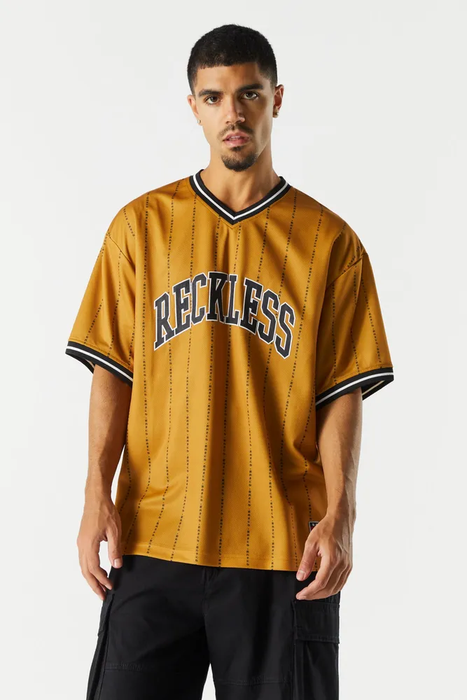 Mens Reckless Graphic Baseball Top