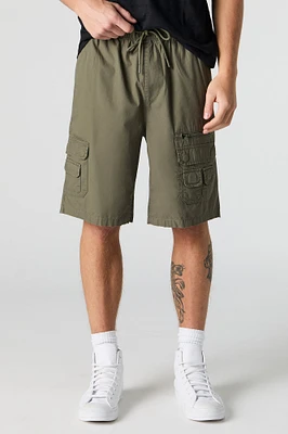 Drawstring Zip Pocket Cargo Short