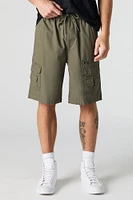 Drawstring Zip Pocket Cargo Short