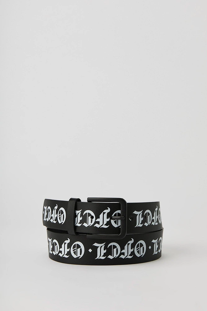 Ceinture en similicuir avec texte Gothic
