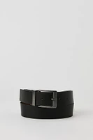 Ceinture en similicuir réversible noire et brune