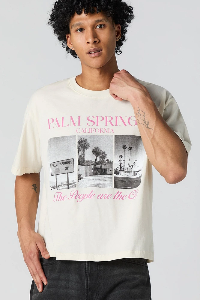 T-shirt carré à imprimé Palm Springs