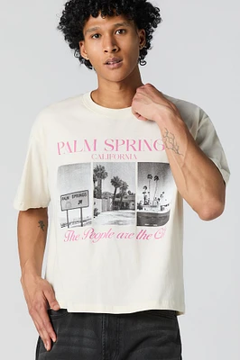 T-shirt carré à imprimé Palm Springs