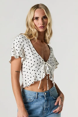 Polka Dot Flowy Flyaway Top