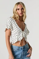 Polka Dot Flowy Flyaway Top