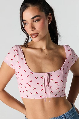 Haut bustier écourté à encolure ronde