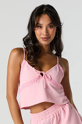 Camisole fluide avec liséré de dentelle