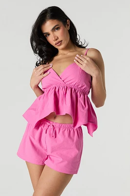 Camisole de style nuisette texturée à surplis