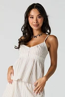 Textured Striped Scoop Neck Cami