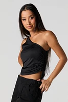 Contour One Shoulder Drawstring Side Tank