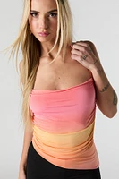 Haut bain-de-soleil asymétrique en filet ruch